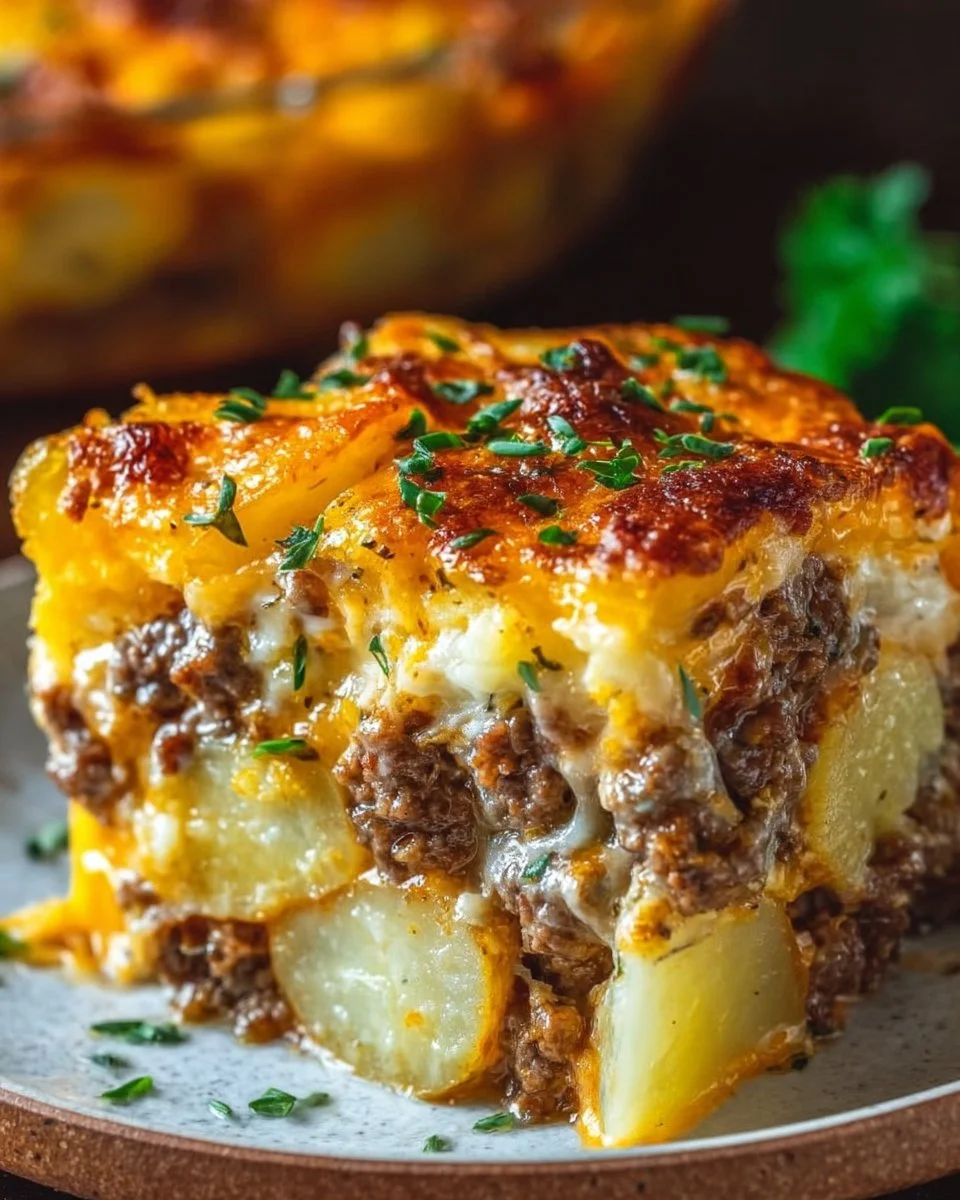 Cheesy Hamburger Potato Casserole