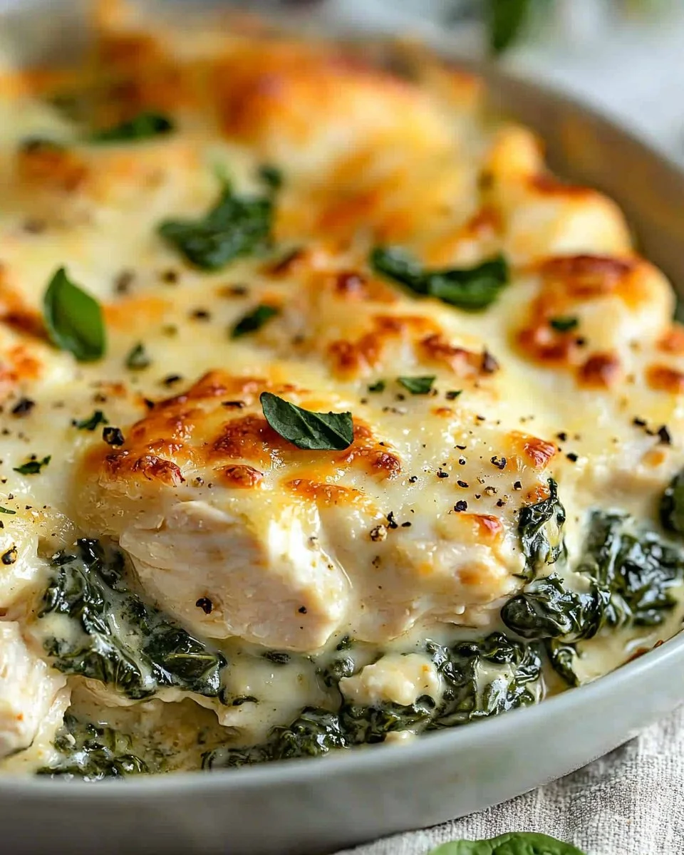 Chicken and Spinach Casserole with Cream Cheese