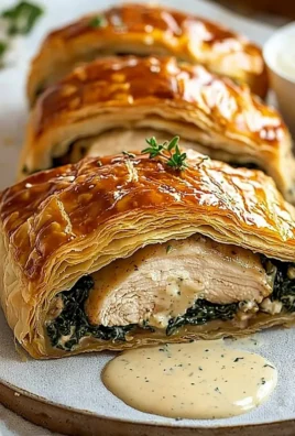 Delicious Chicken Wellington with Dijon Cream Sauce on a plate