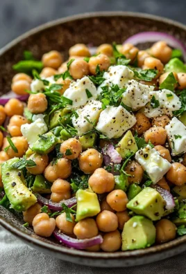Chickpea Feta Avocado Salad with vibrant vegetables in a bowl