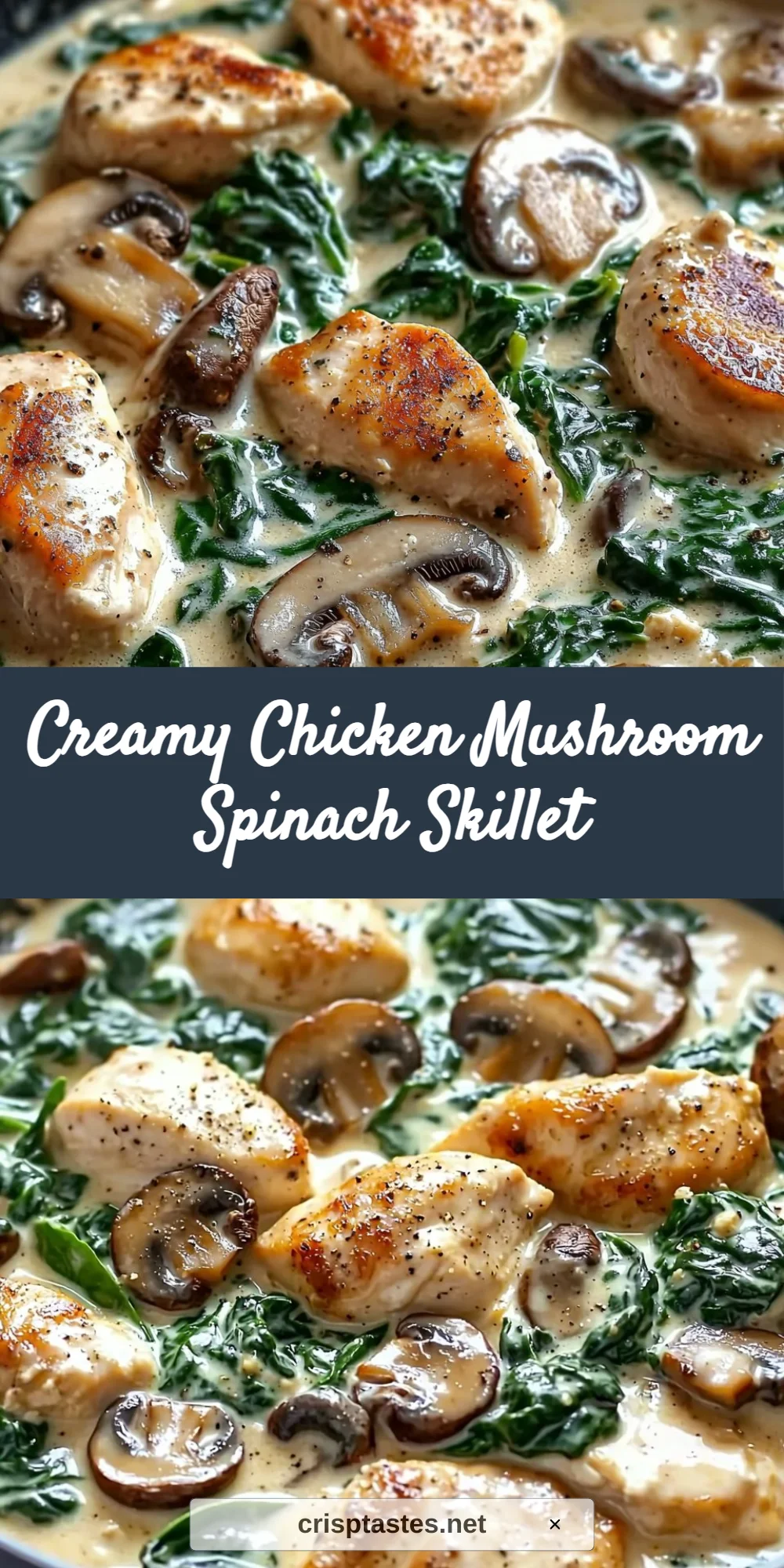 Creamy Chicken Mushroom Spinach Skillet
