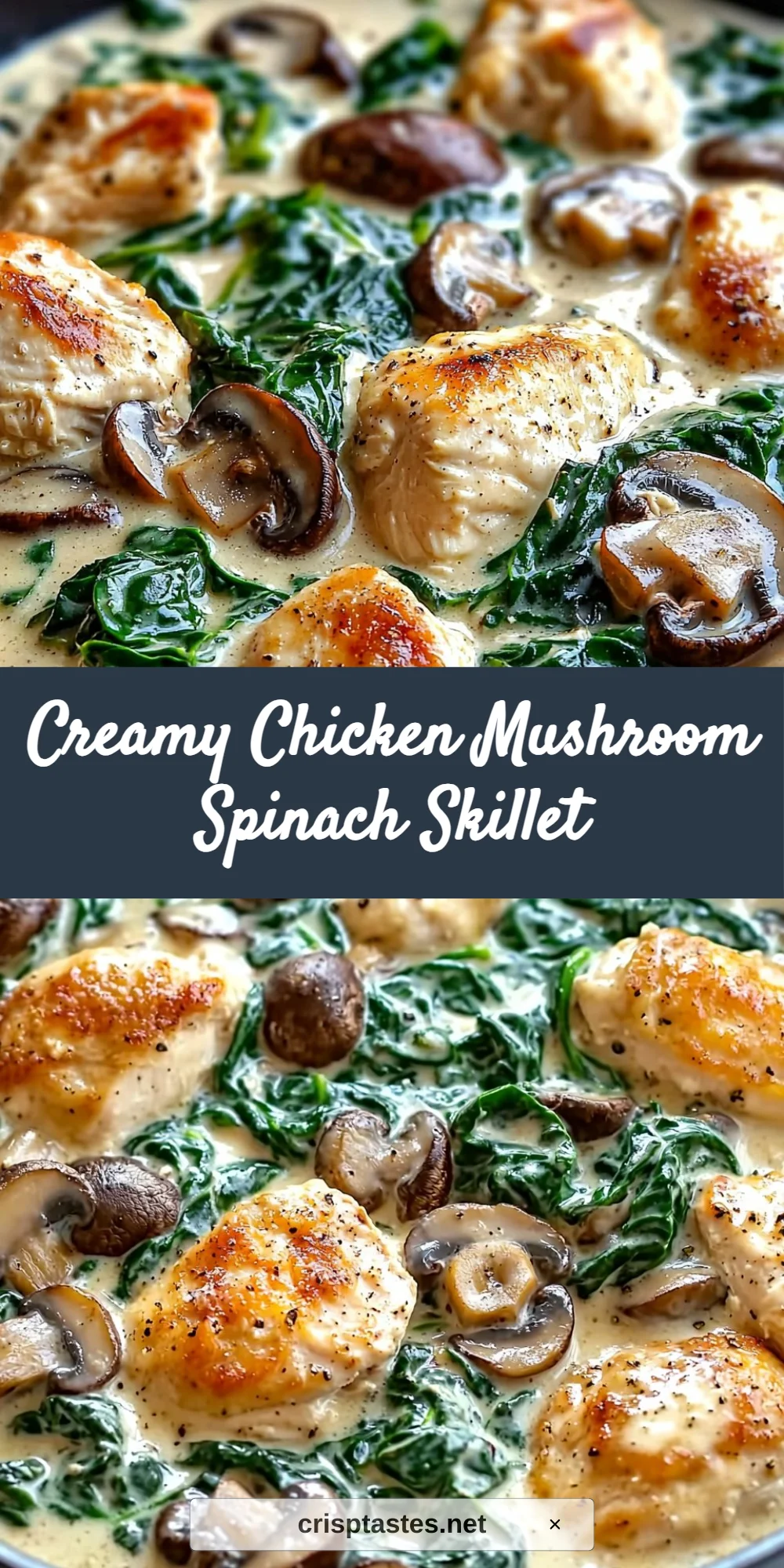 Creamy Chicken Mushroom Spinach Skillet