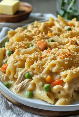 Creamy Chicken Pot Pie Pasta Bake served in a dish