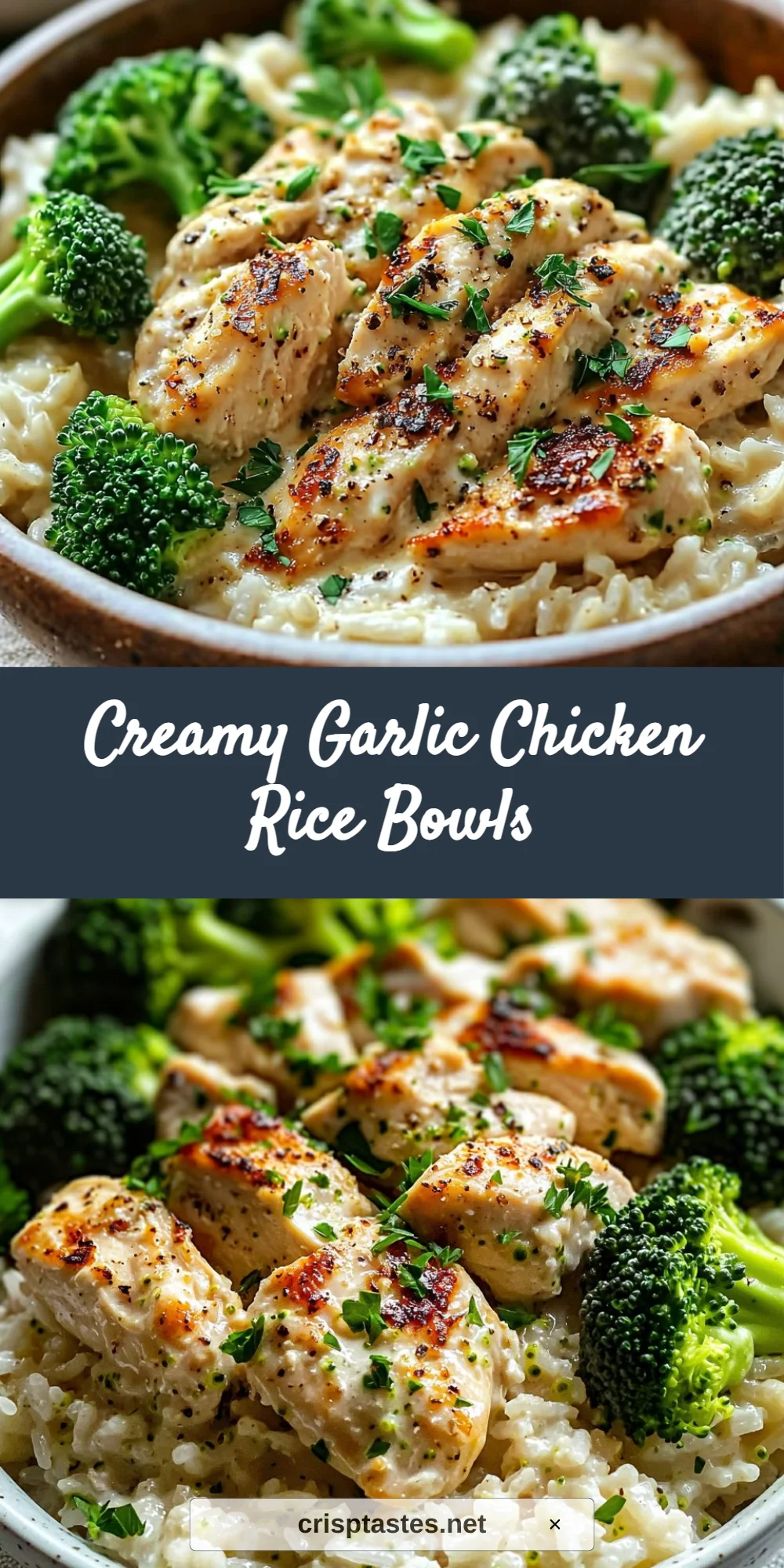 Creamy Garlic Chicken Rice Bowls