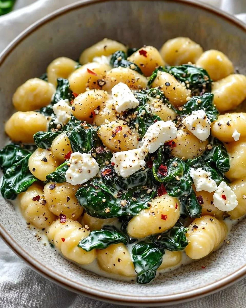 Creamy Gnocchi with Spinach and Feta