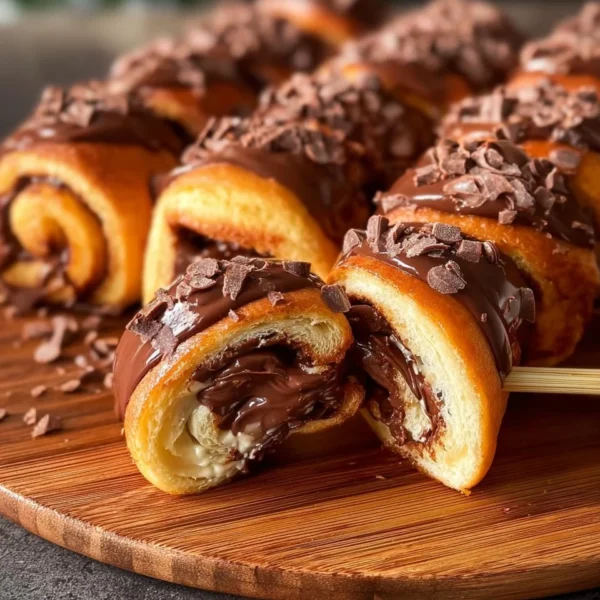 A plate of crispy chocolate rolls, golden brown and deliciously sweet