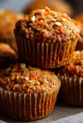 Delicious carrot oatmeal muffins in a rustic setting