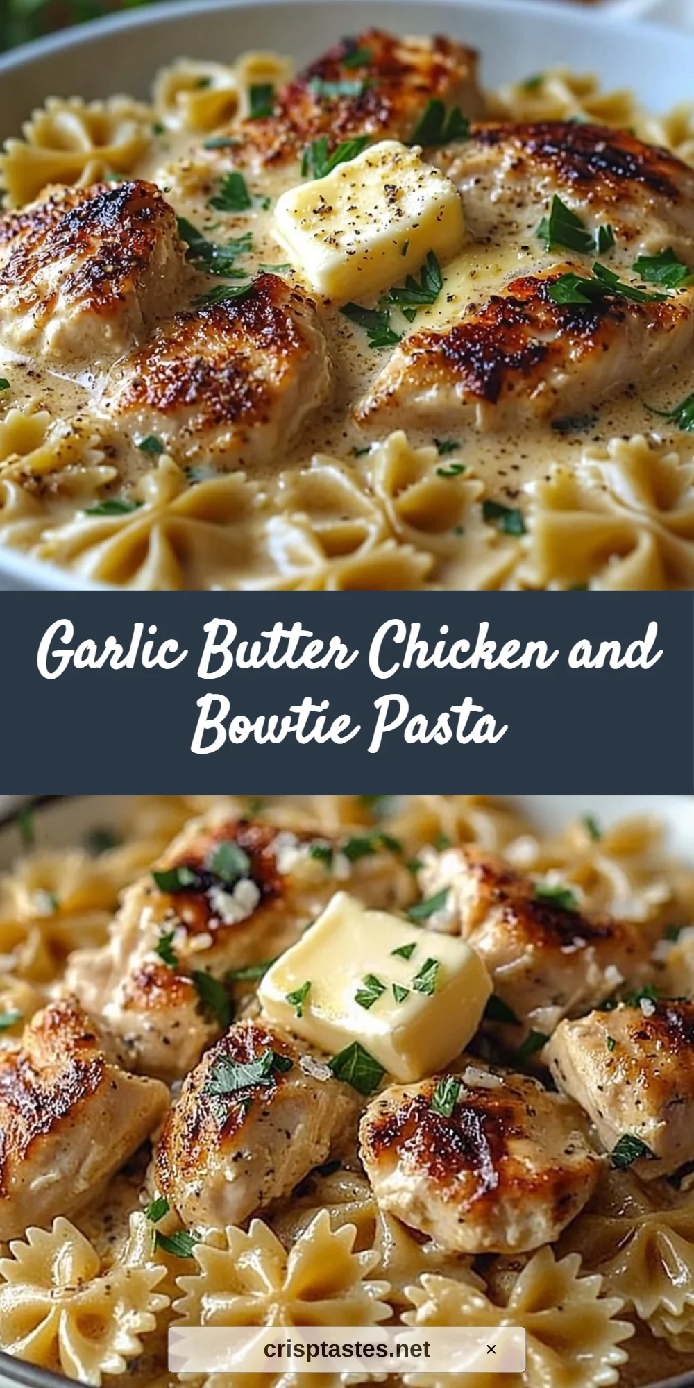 Garlic Butter Chicken and Bowtie Pasta