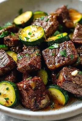 Plate of Garlic Butter Steak Bites garnished with herbs, ready in 15 minutes.