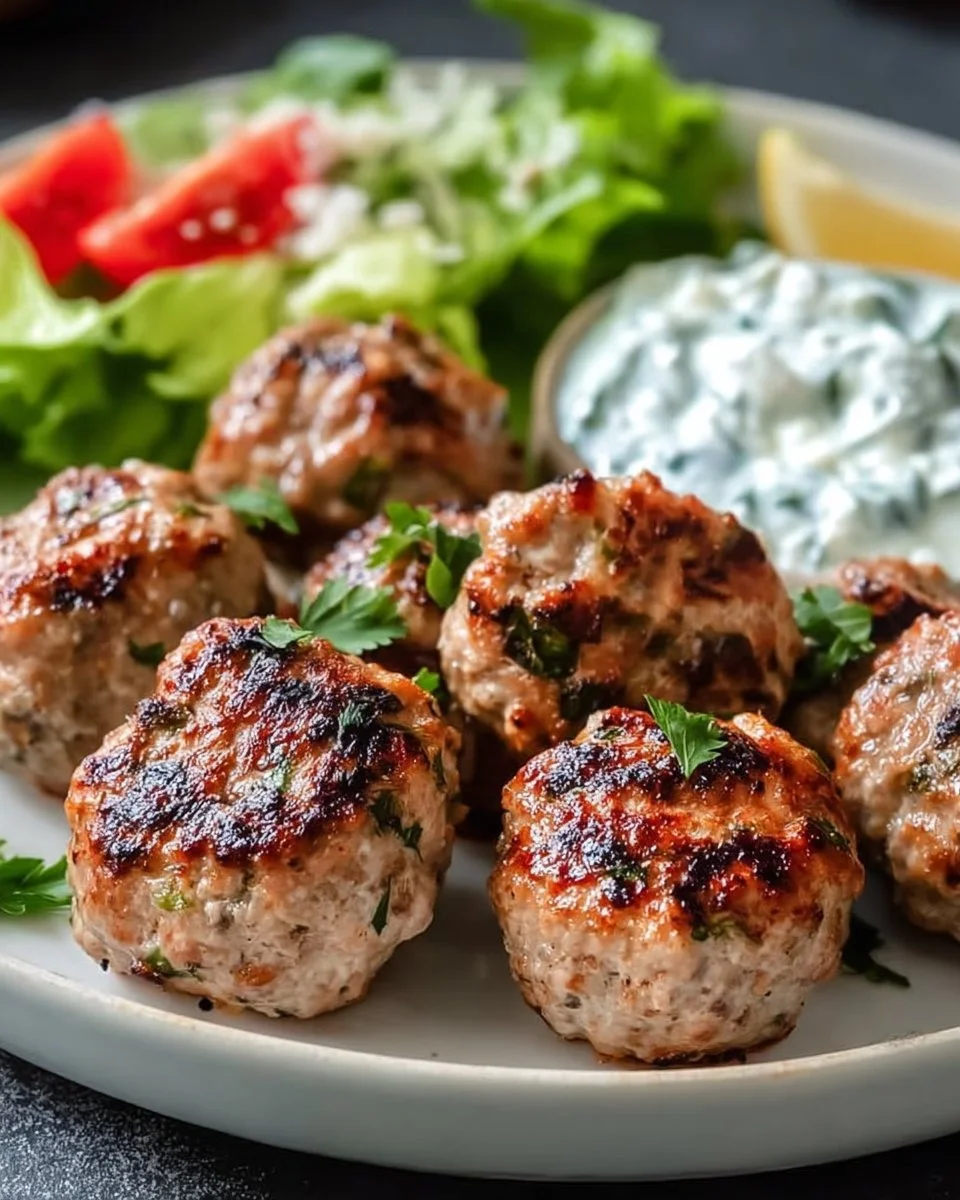 Greek Turkey Meatballs with Tzatziki