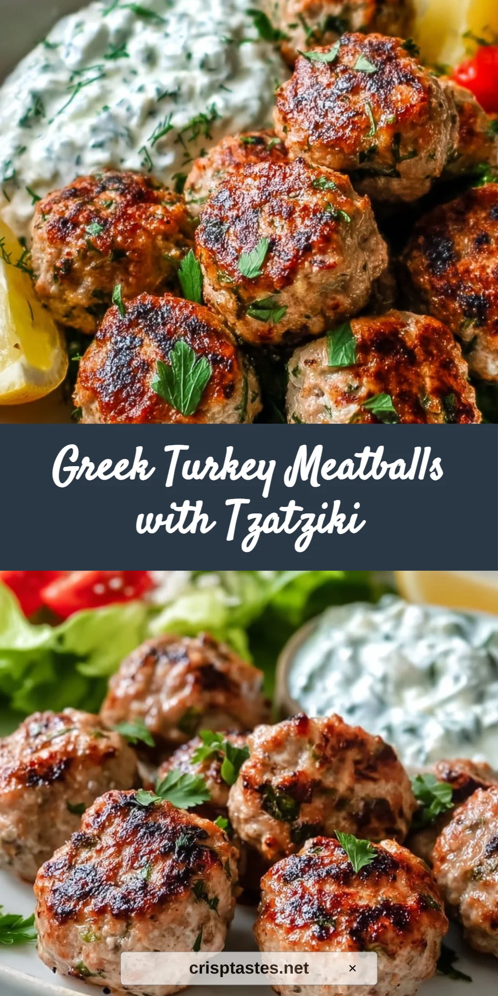 Greek Turkey Meatballs with Tzatziki