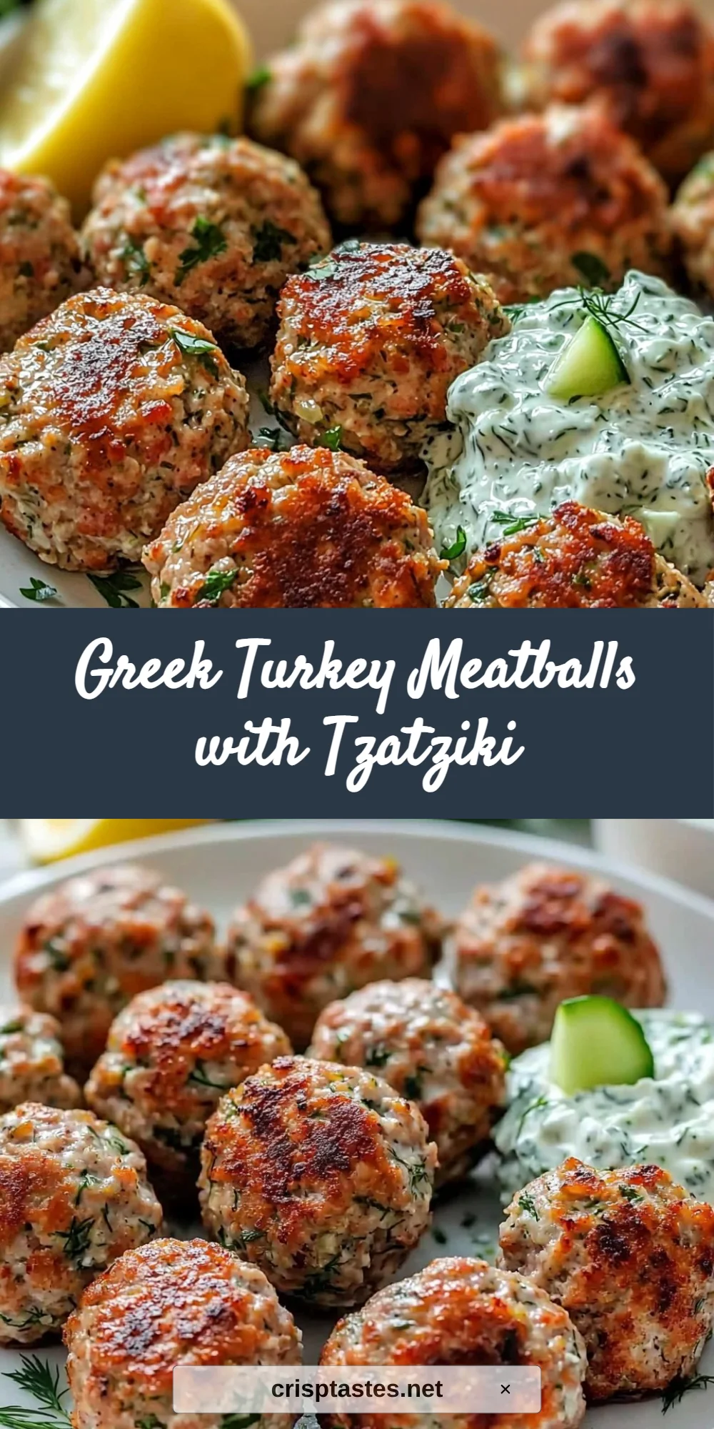 Greek Turkey Meatballs with Tzatziki