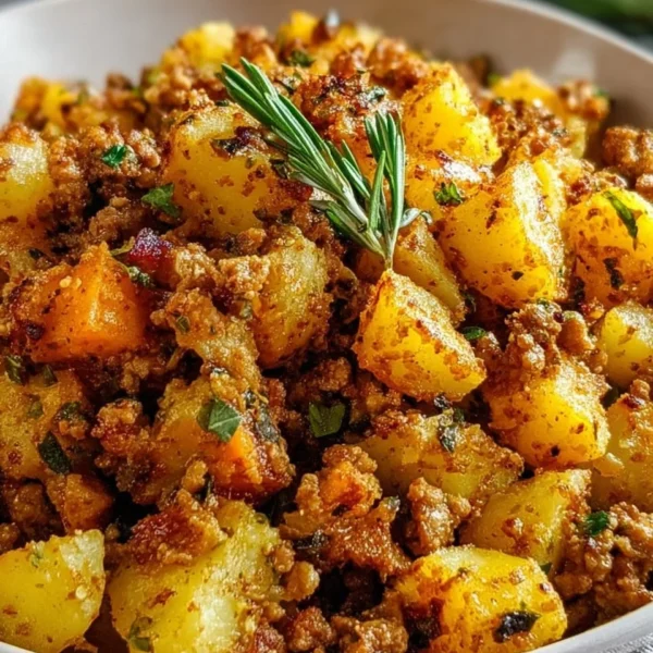 Ground Turkey and Potatoes dish served on a plate