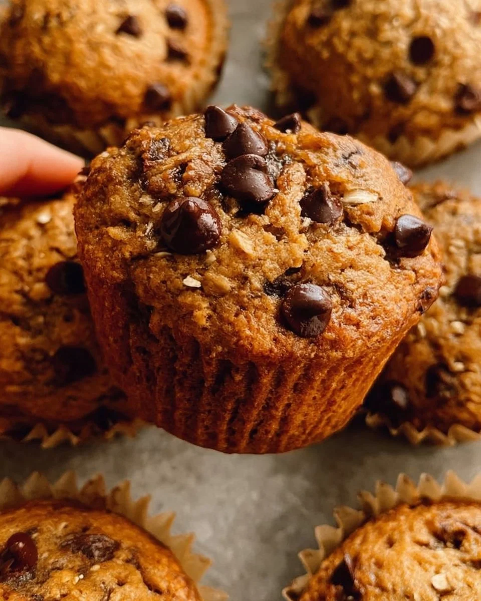 Healthy Chocolate Chip Oat Muffins