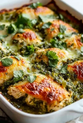 Healthy Salsa Verde Chicken Casserole topped with fresh ingredients