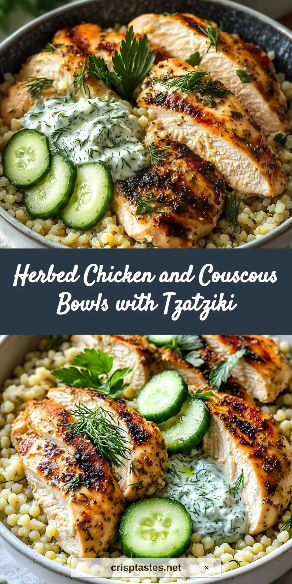 Herbed Chicken and Couscous Bowls with Tzatziki
