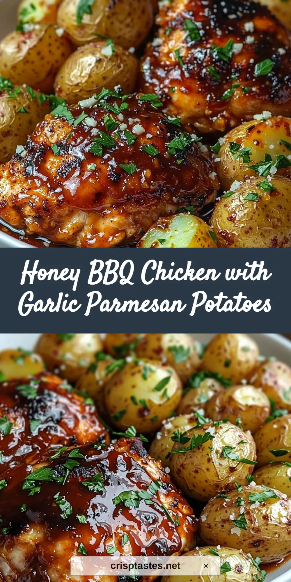 Honey BBQ Chicken with Garlic Parmesan Potatoes
