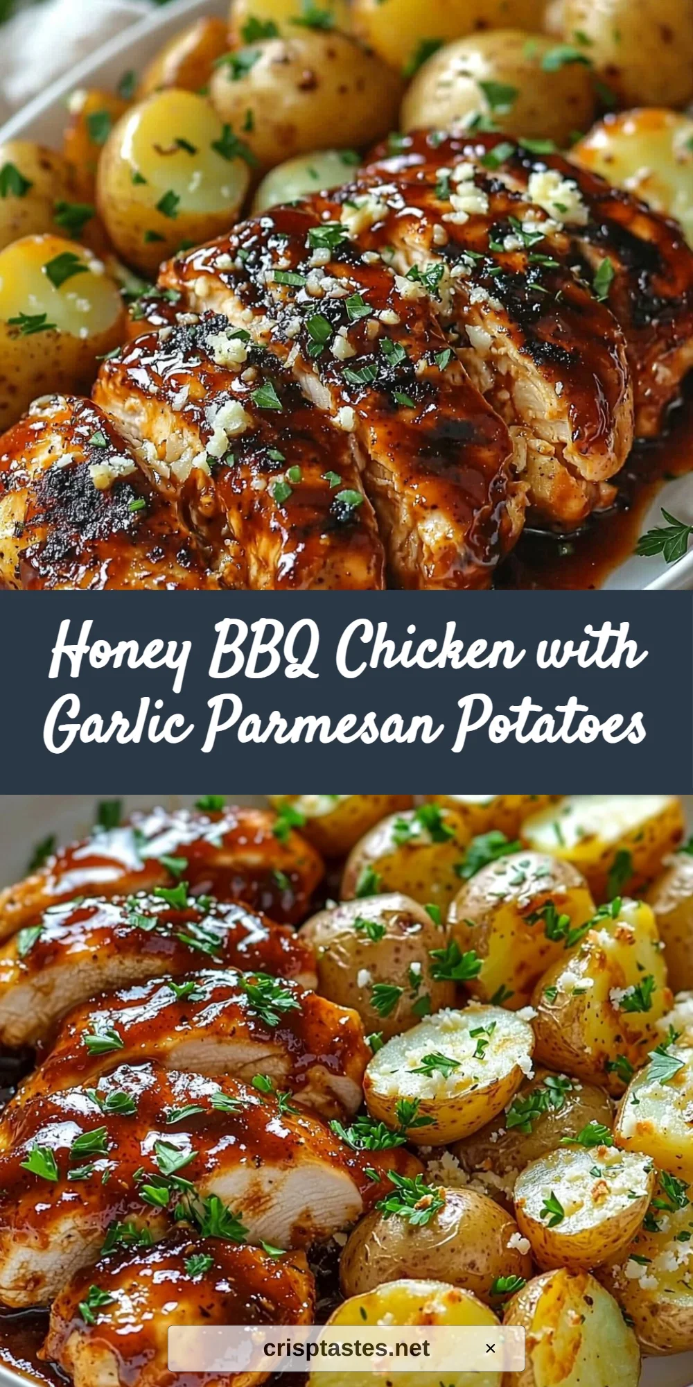 Honey BBQ Chicken with Garlic Parmesan Potatoes