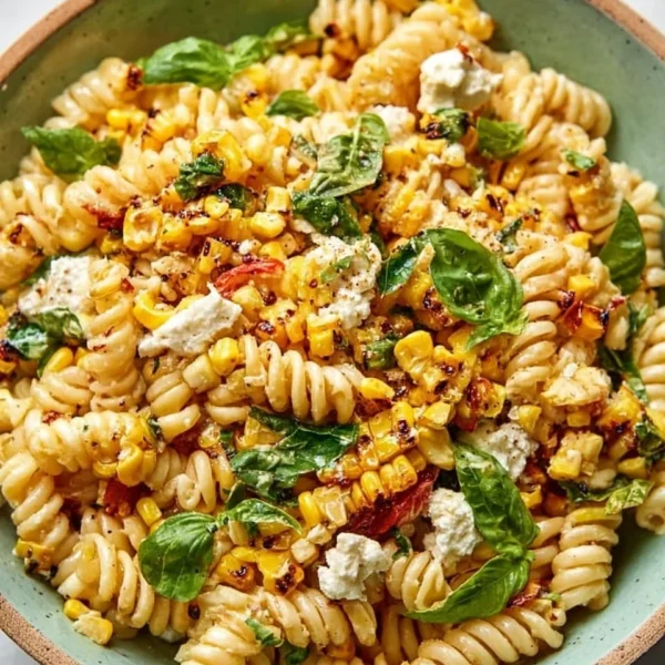 Delicious Juicy Street Corn Pasta Salad with fresh ingredients