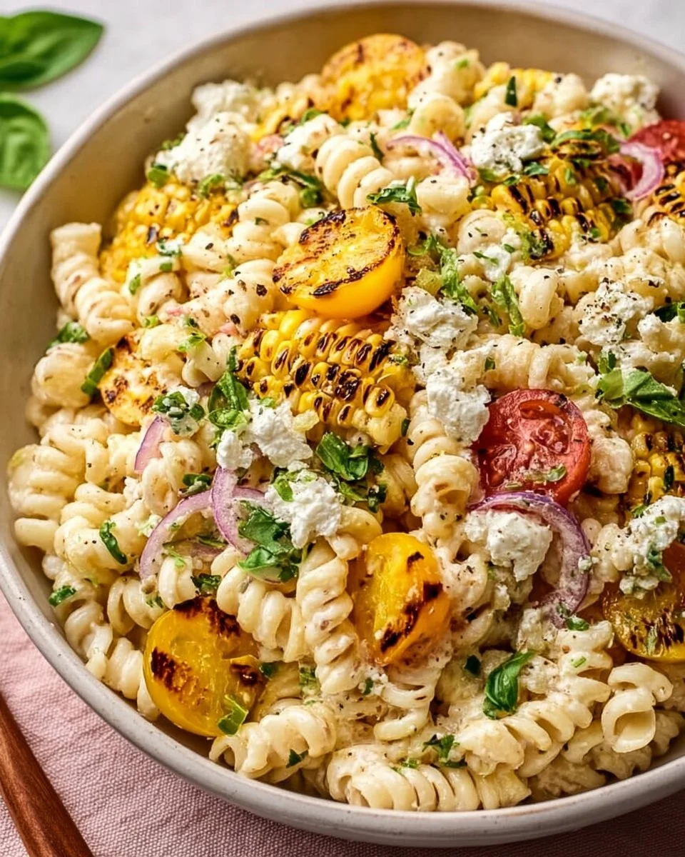 Juicy Street Corn Pasta Salad
