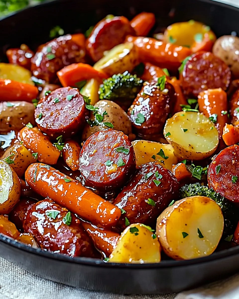 One-Pan Honey Garlic Kielbasa & Veggies: Easy Family Delight