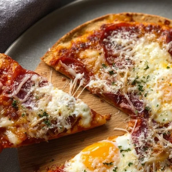 Delicious Pizza Eggs recipe featuring pizza toppings and eggs cooked to perfection.