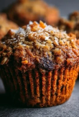Freshly baked Quick Morning Glory Muffins with fruits and nuts
