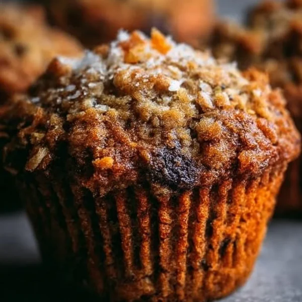 Freshly baked Quick Morning Glory Muffins with fruits and nuts