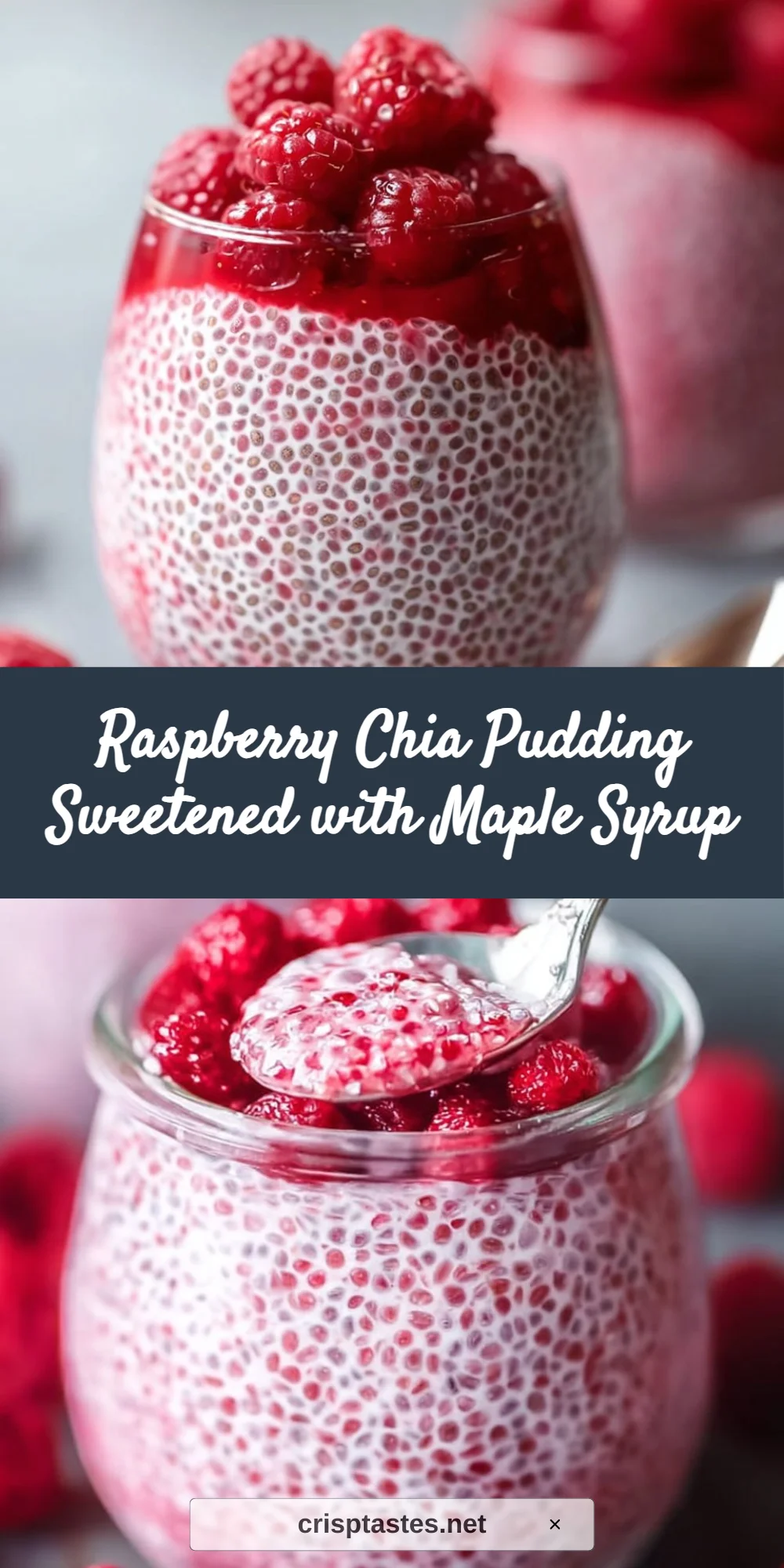 Raspberry Chia Pudding Sweetened with Maple Syrup