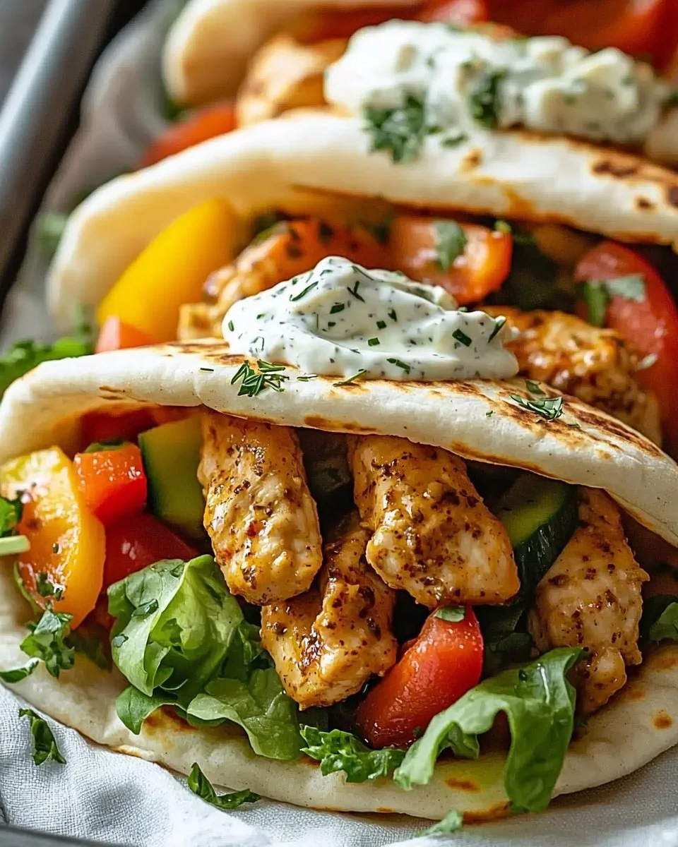 Sheet Pan Chicken Pitas with Herby Ranch Recipe