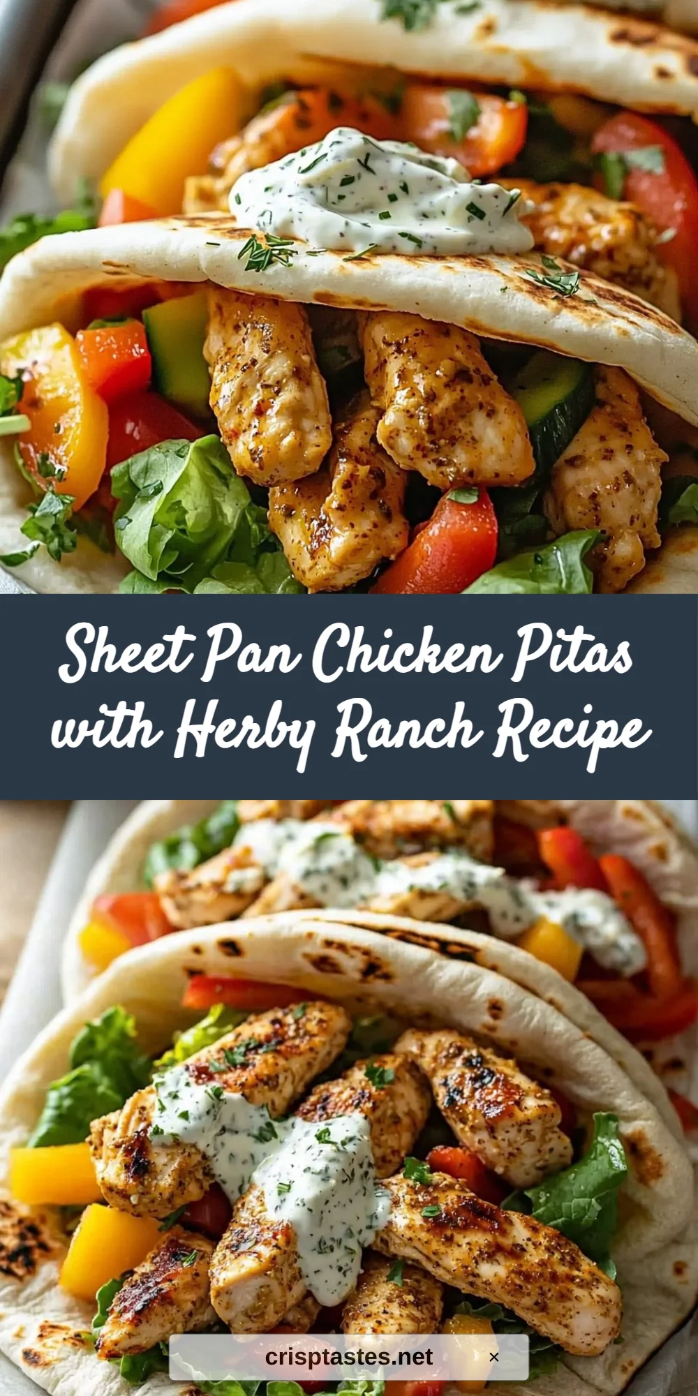 Sheet Pan Chicken Pitas with Herby Ranch Recipe