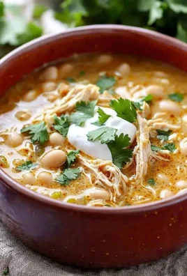 Bowl of simple Keto White Chicken Chili topped with fresh herbs