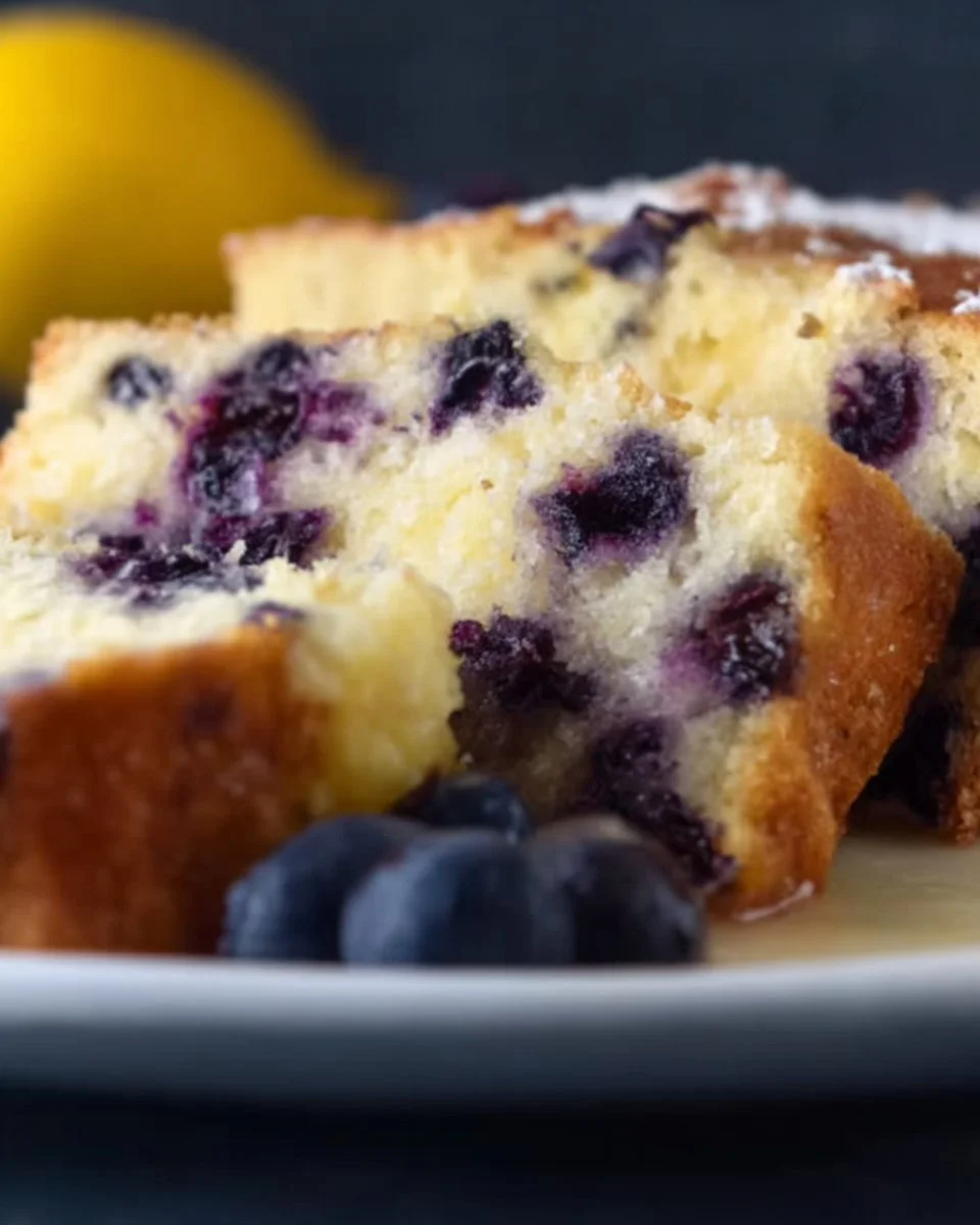 Soft and Moist Lemon Blueberry Yogurt Cake