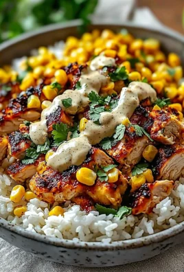 Delicious Street Corn Chicken Rice Bowl topped with fresh ingredients