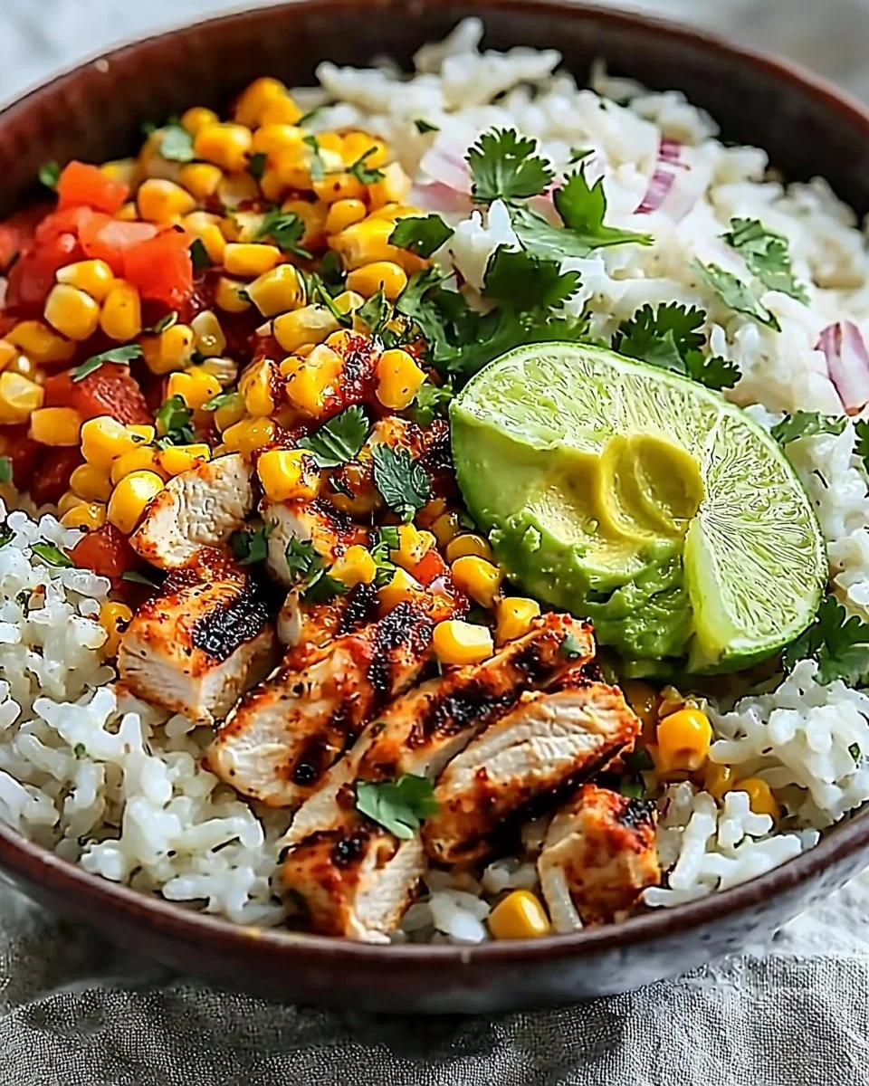 Street Corn Chicken Rice Bowl