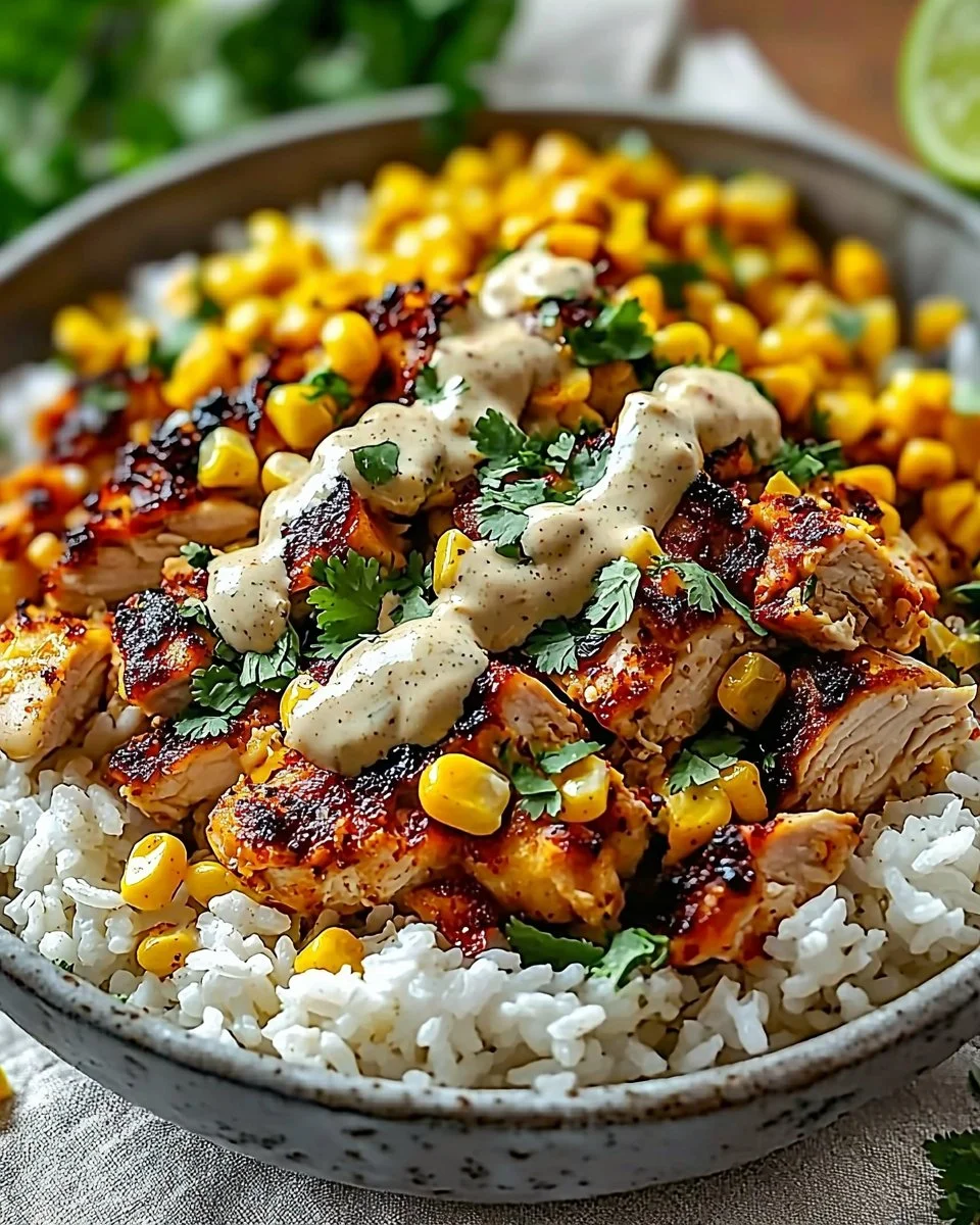 Street Corn Chicken Rice Bowl