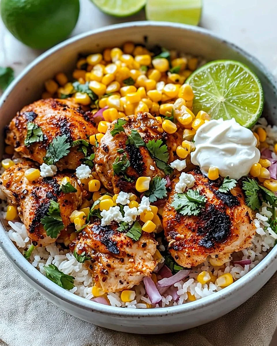 Street Corn Chicken Rice Bowl