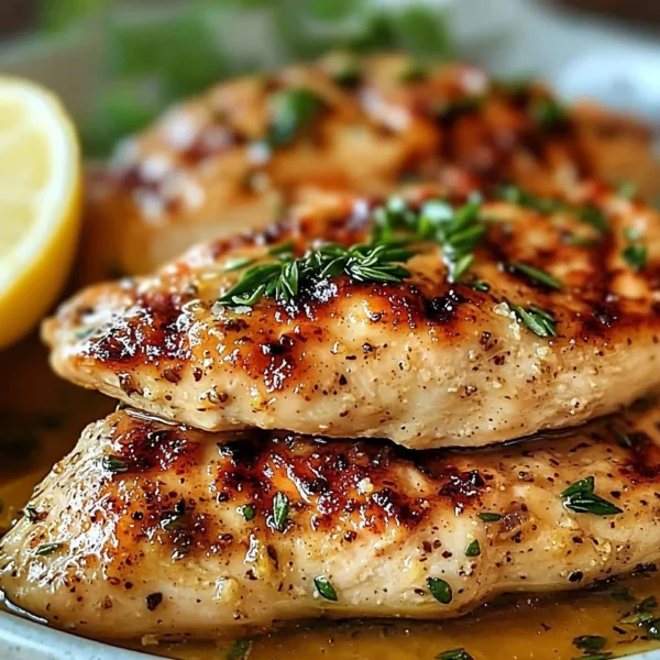 Tenderized chicken breast ready for cooking with herbs and spices.