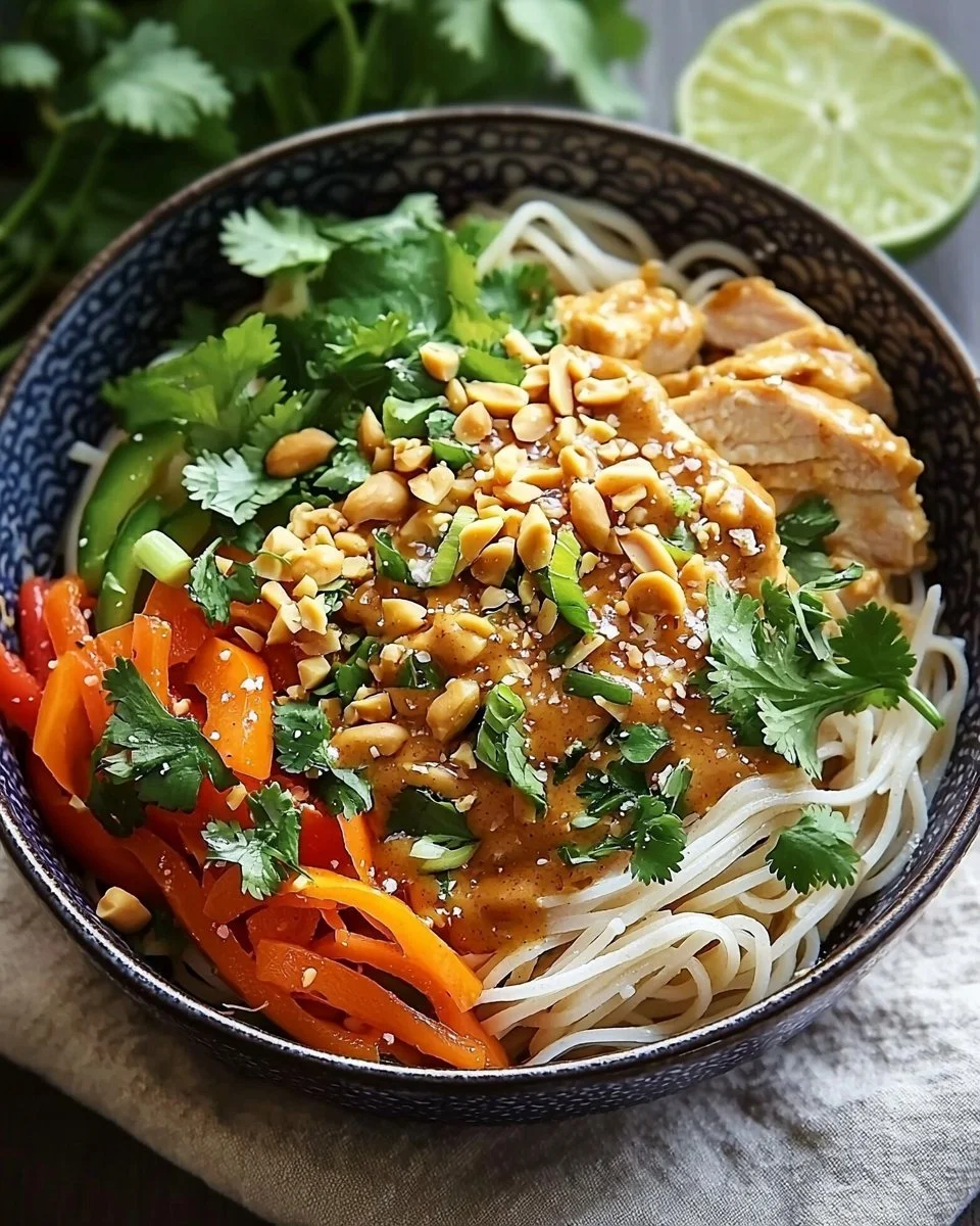 Thai Peanut Chicken Noodle Bowls