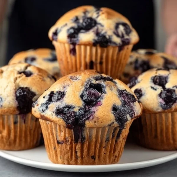 Delicious vegan blueberry muffins baked to perfection