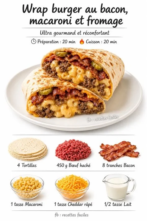 Bacon Mac and Cheese Burger Wrap