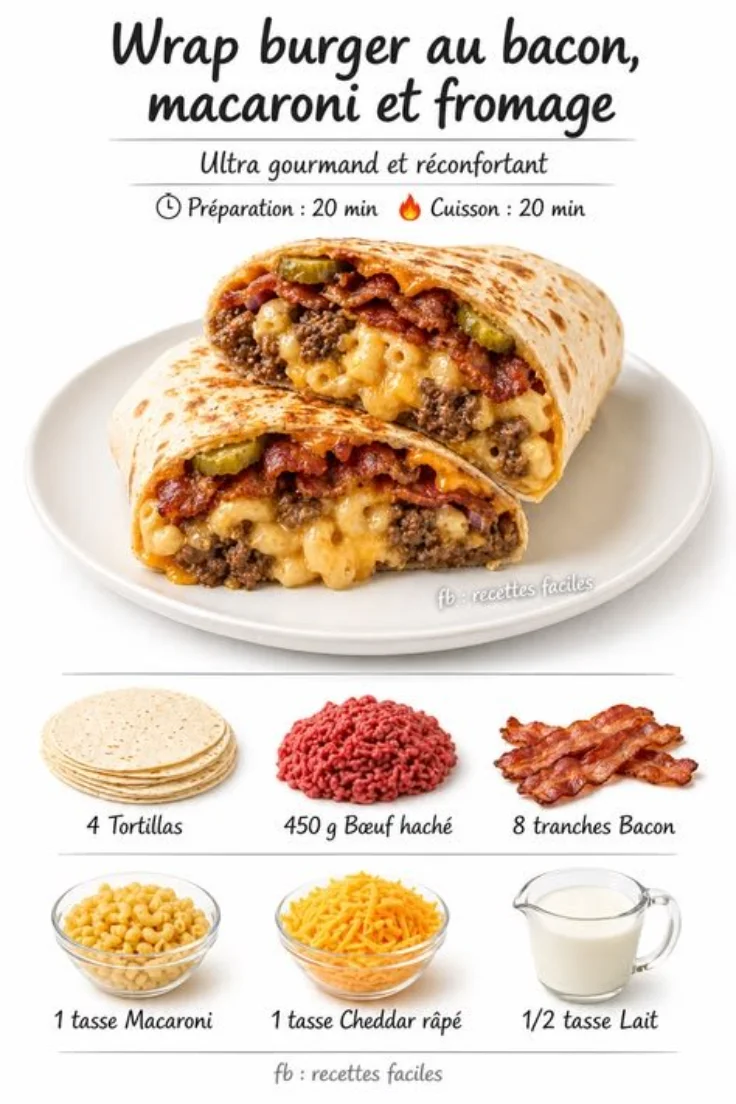 Bacon Mac and Cheese Burger Wrap
