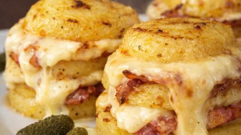 Baked Potatoes with Raclette Cheese and Bacon