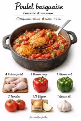 Deliciously prepared Basque Chicken featuring rich ingredients and vibrant colors.