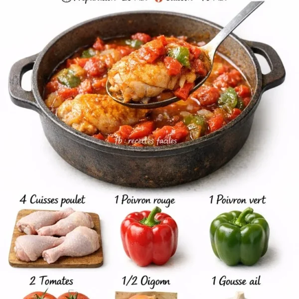 Deliciously prepared Basque Chicken featuring rich ingredients and vibrant colors.