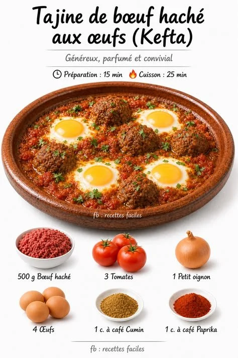Beef Kefta Tagine with Eggs