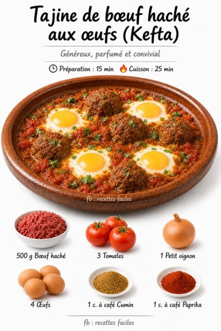 Beef Kefta Tagine with Eggs
