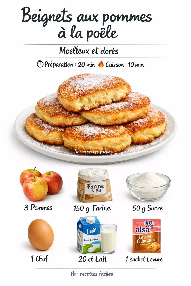 Beignets aux pommes à la poêle de grand-mère