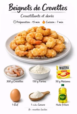 Beignets de crevettes croustillants servis avec une sauce