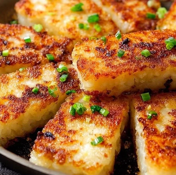 Delicious homemade radish cake topped with cream cheese frosting